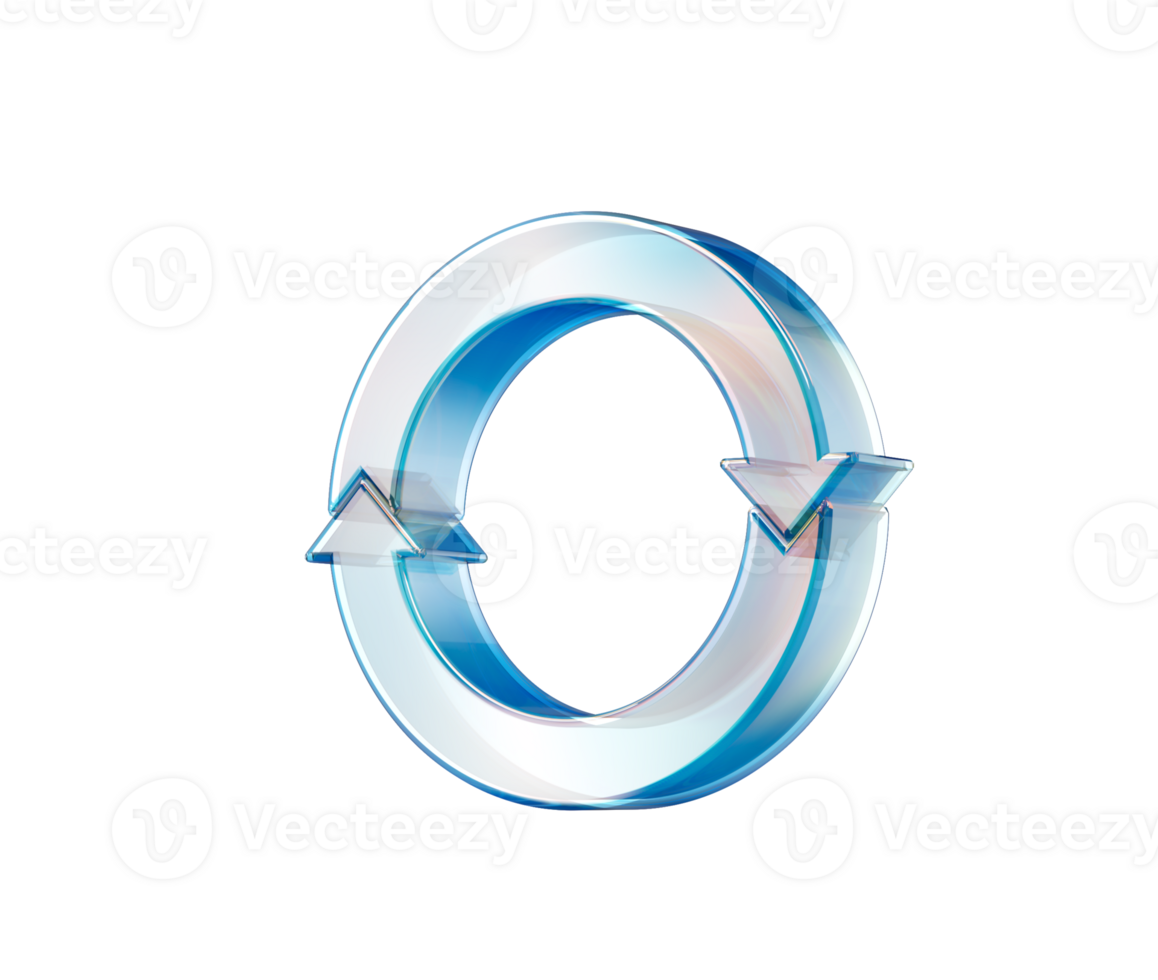 3d Transparent Clockwise Arrow Loop Symbolizes Recycling And Continuous Rotation. 3D Illustration png