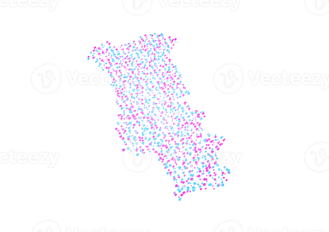 Illuminated Portugal Digital Data Map Pink And Blue Neon Glowing Particles 3D Illustration png