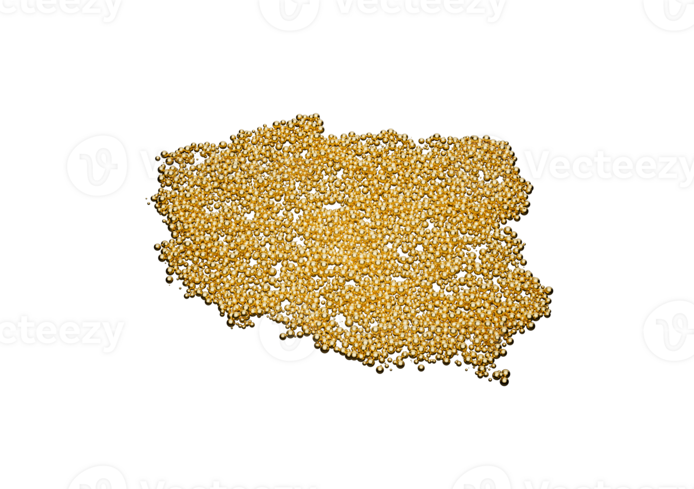 Poland Map Made Of High Quality Premium Golden Shiny Metallic Beads Or Balls 3D Illustration png