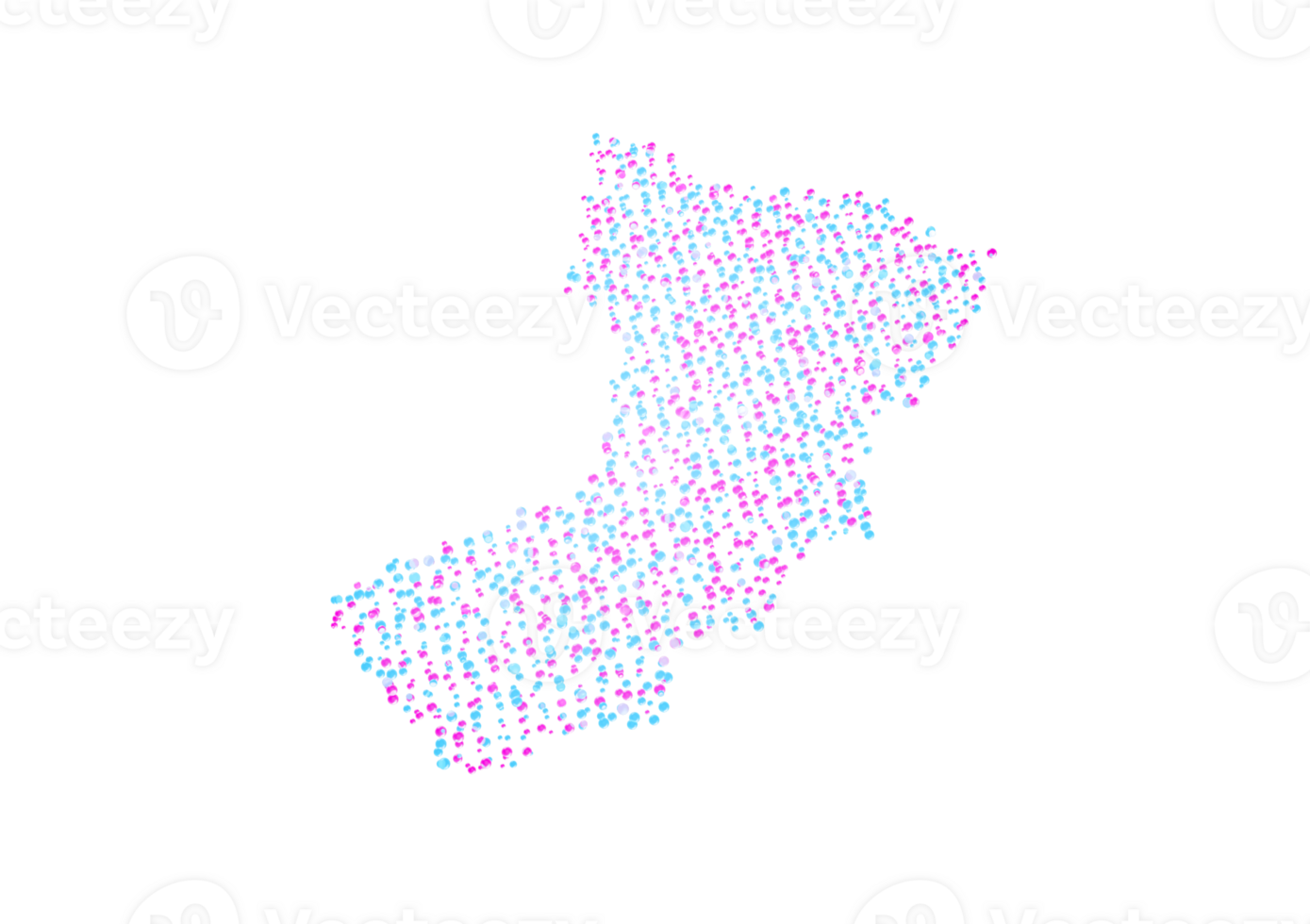Illuminated Oman Digital Data Map Pink And Blue Neon Glowing Particles 3D Illustration png