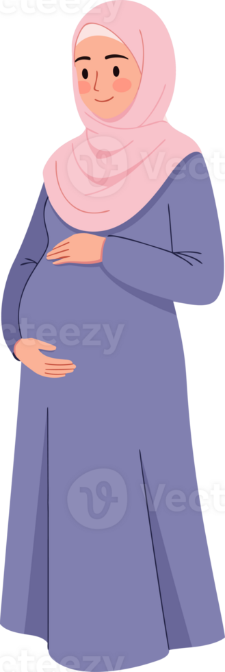 Beautiful Pregnant Woman in Traditional Clothing with Headscarf and Gentle Smile png