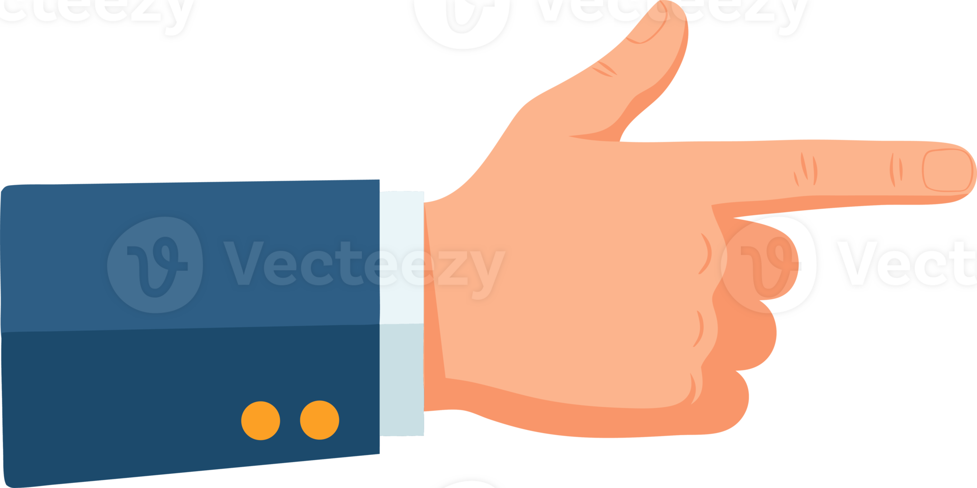 A Businessman Hand Pointing Right as an Indicator for Guidance and Selection in a Professional Environment png