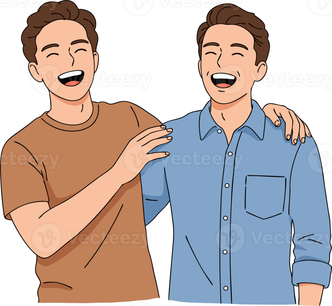 Two Happy Men Laughing Together in a Display of Joy and Camaraderie, Celebrating Their Friendship in a Lighthearted Moment png