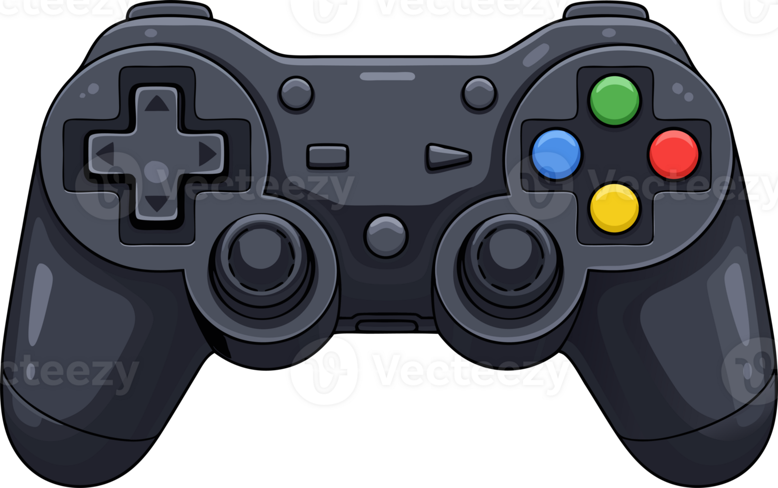 nero gioco controllore con colorato pulsanti per divertimento e gioco tecnologia uso nel telecomando da gioco impostare png