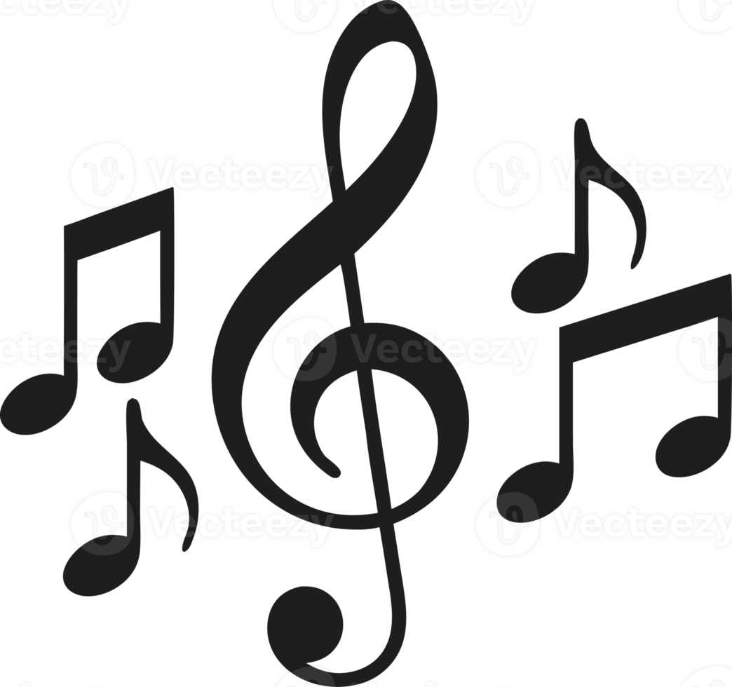 Artistic Representation of Musical Concepts Featuring Treble Clef, Notes, Melody, and Harmony for Creative Projects and Artistic Expressions png