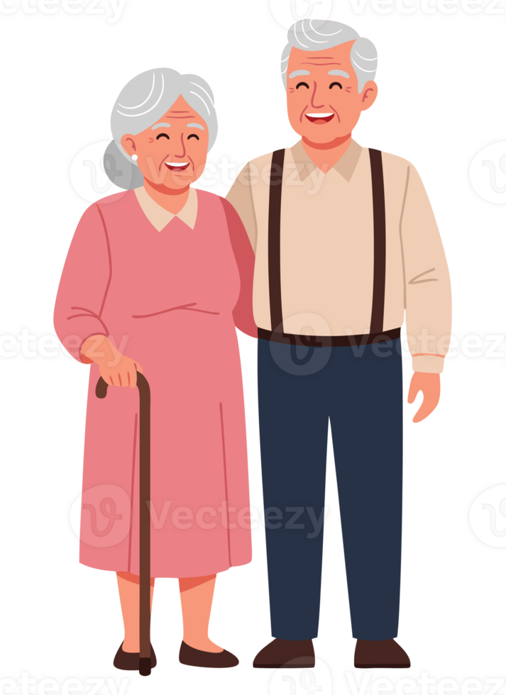 Joyful Elderly Couple Embracing Retirement Together, Celebrating Love and Family Moments in Their Golden Years of Happiness and Companionship png