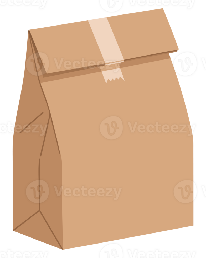 Brown Paper Bag for Lunch Meal Delivery Convenience with Simple Design and Eco-Friendly Appeal png