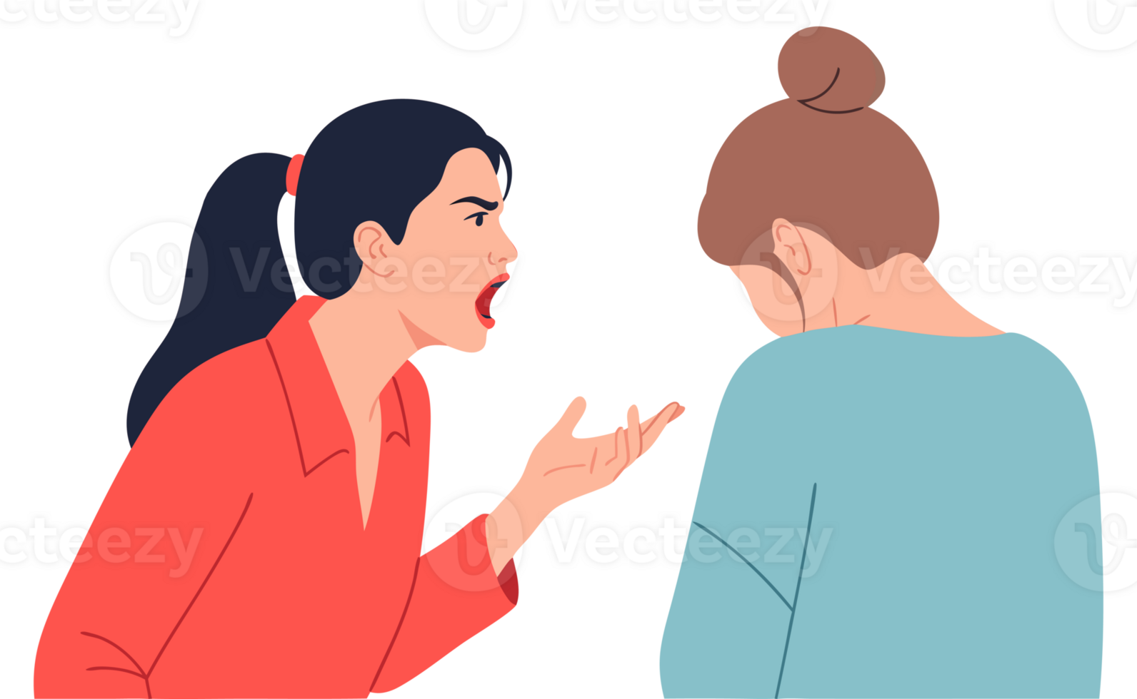 Intense Argument Between Two Friends Emotional Conflict and Relationship Strain in an Illustrative Scene png
