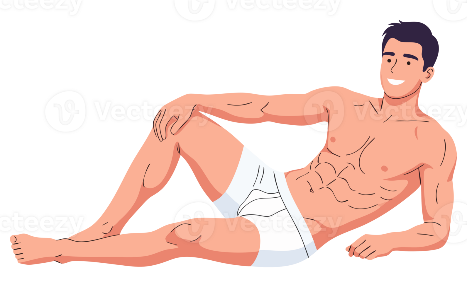 Muscular Man Posing in a Healthy and Attractive Manner to Showcase a Fit Lifestyle and Promote Body Positivity and Well-Being png