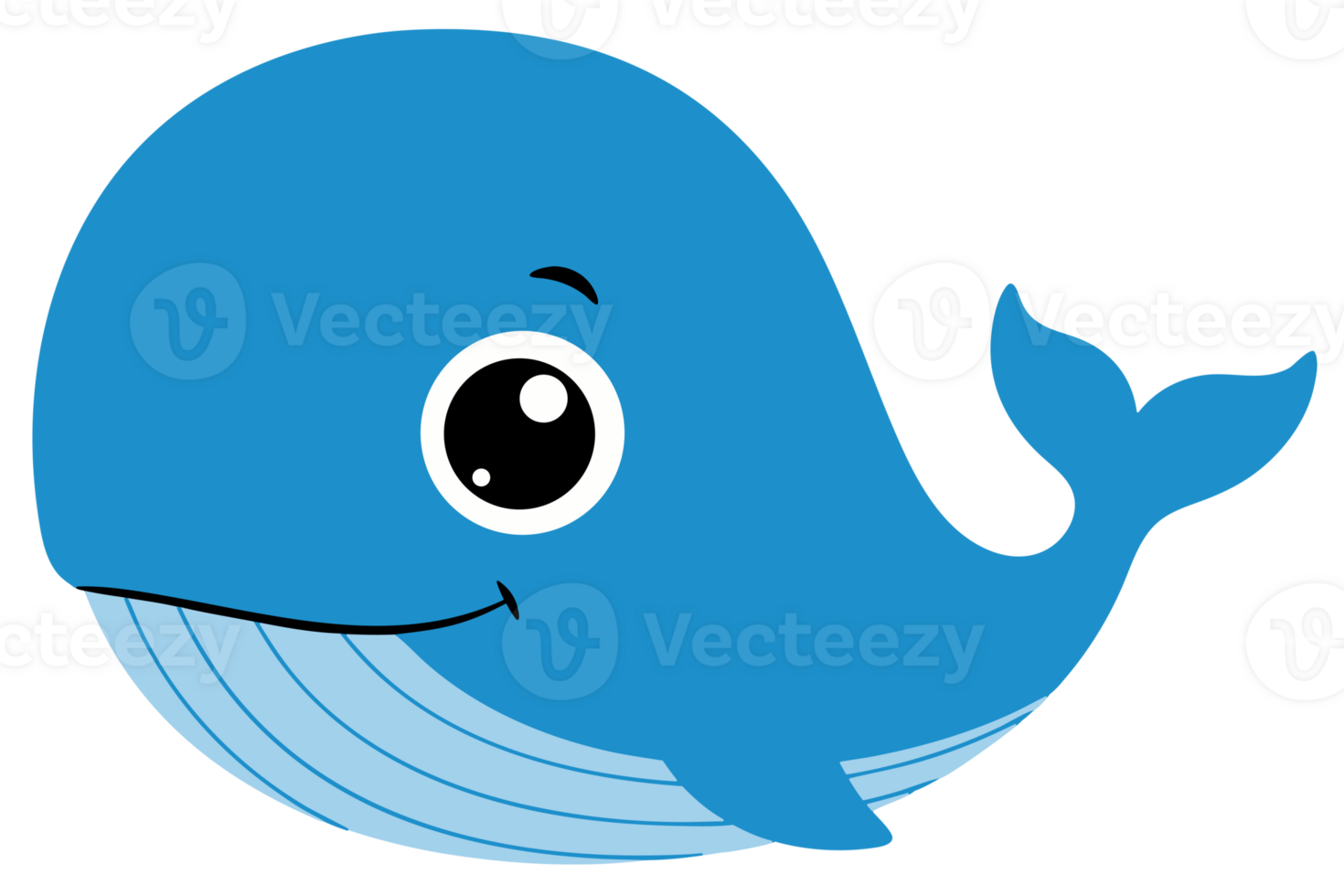 Cute Cartoon Blue Whale Illustration for Ocean Themes Perfect for Children's Projects and Sea Life Content png
