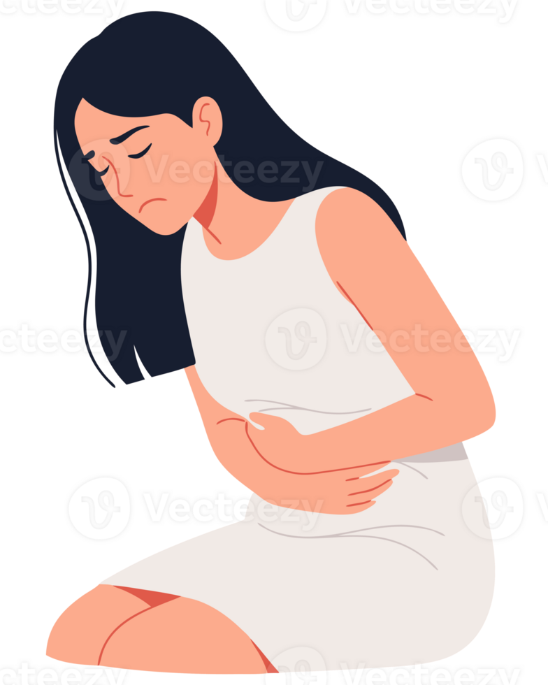 Woman Experiencing Discomfort and Nausea During Morning Sickness in Pregnancy, Illustrating Challenges Faced by Expecting Mothers png