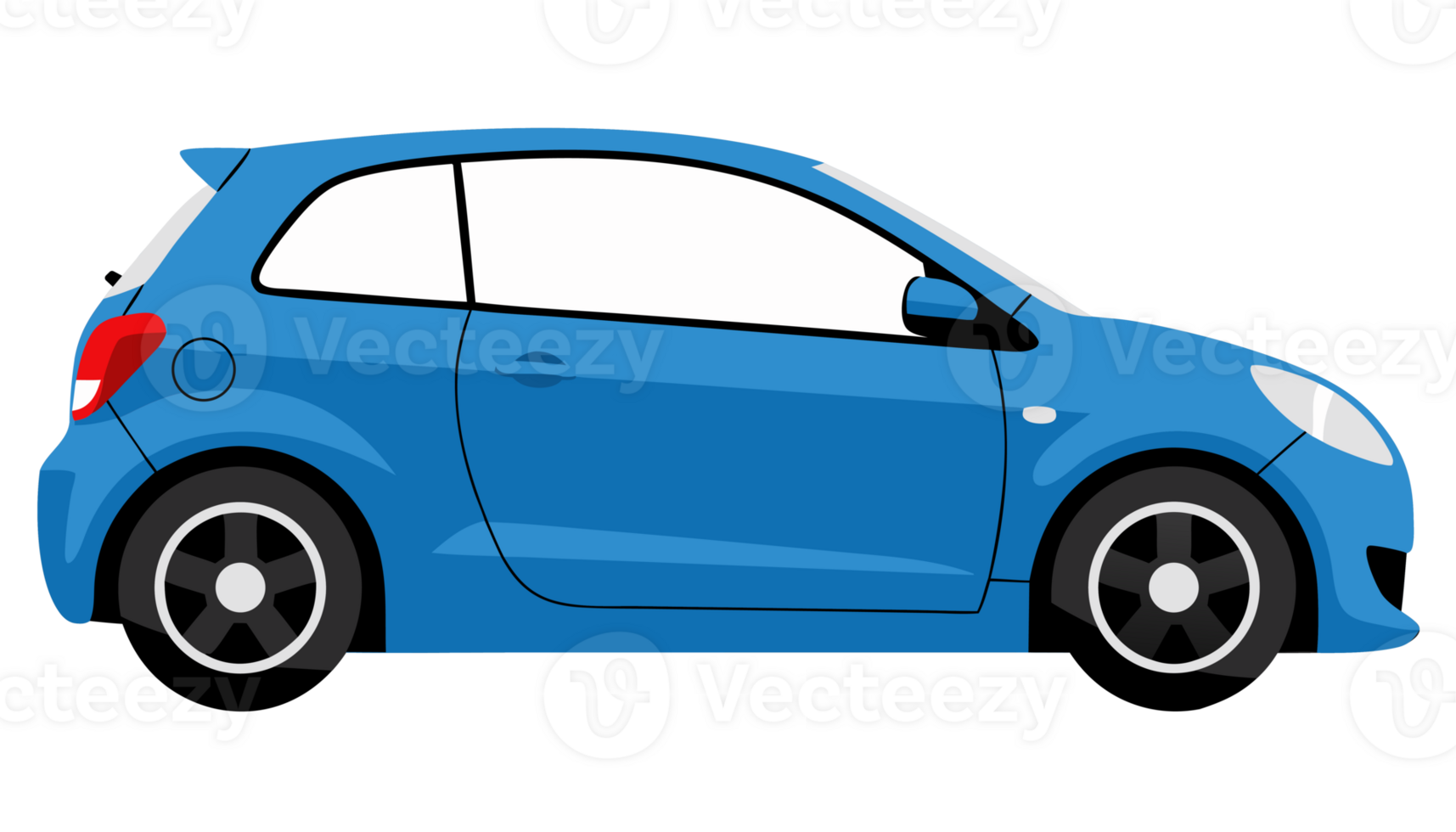 Side View of a Blue Hatchback Car Ideal for Travel and Driving Adventures on the Road png