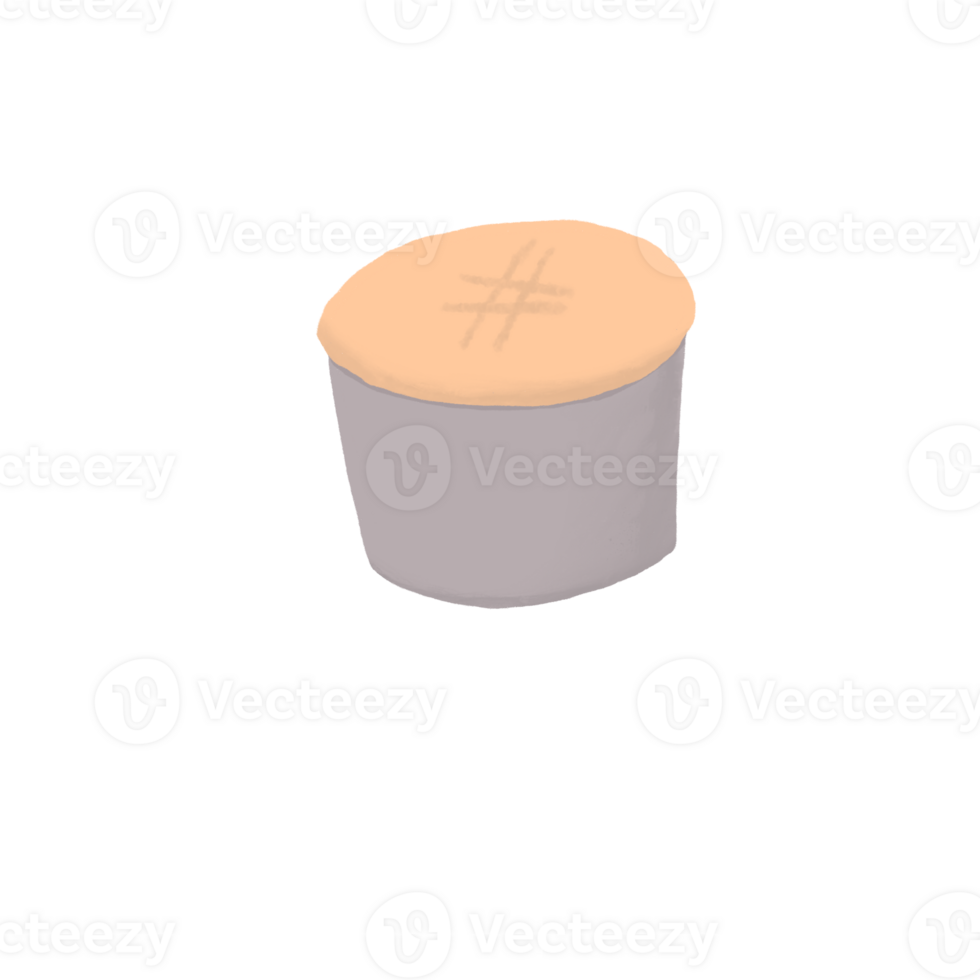 Cartoon Baked Cake in Round Mold Cute Dessert Illustration png