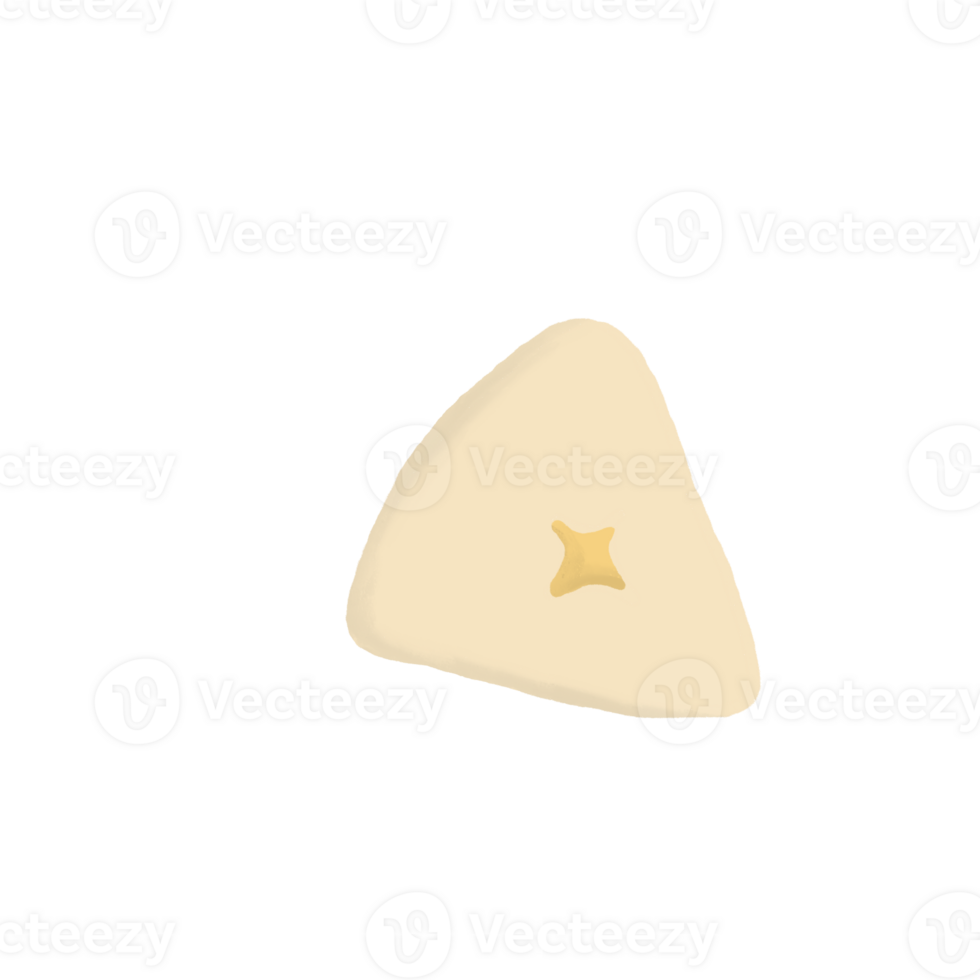 Triangular Cream-Filled Bun Cute Hand Drawn Bread Illustration png