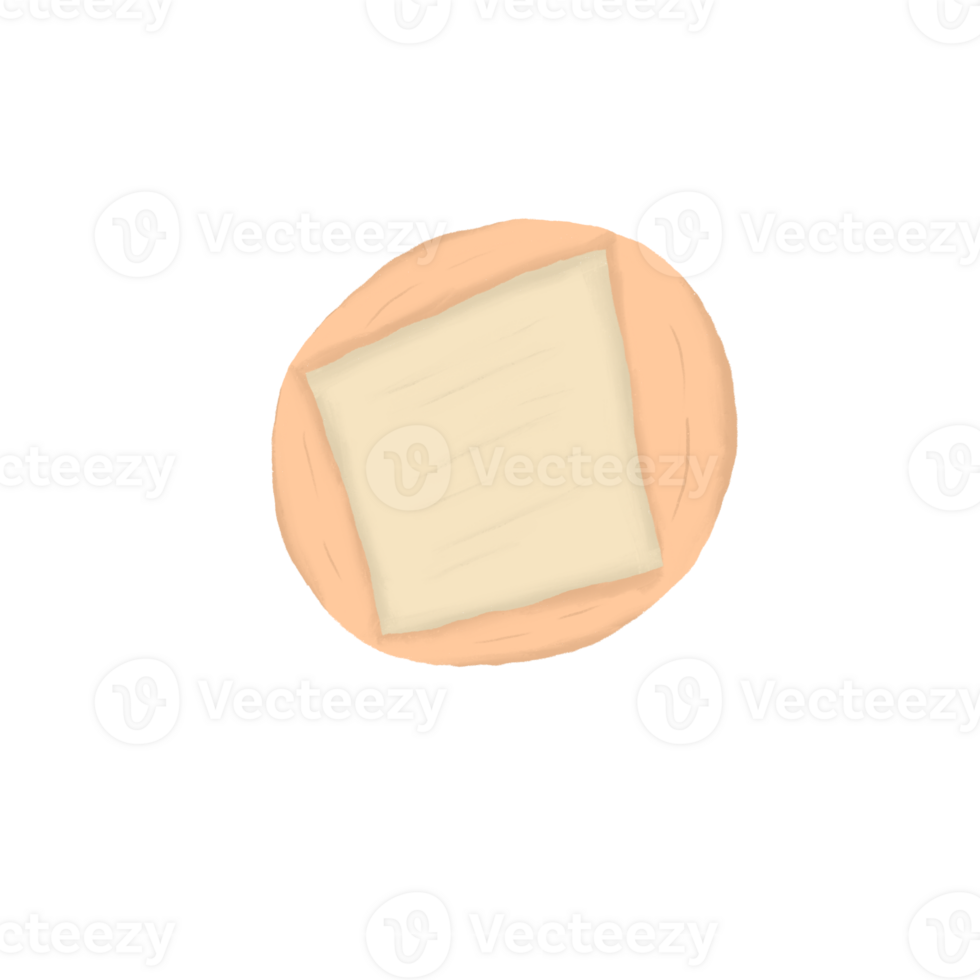 Cute Cheese Bread Bun with Cheese Slice Cartoon Illustration png