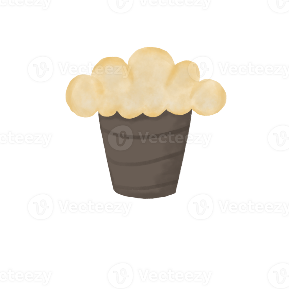 Cartoon Muffin with Puffy Topping Cute Dessert Illustration png