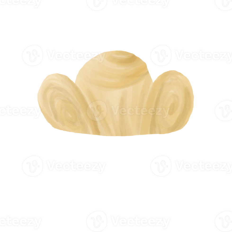 Cute Hand Drawn Croissant Roll Illustration Soft Pastry Clipart png