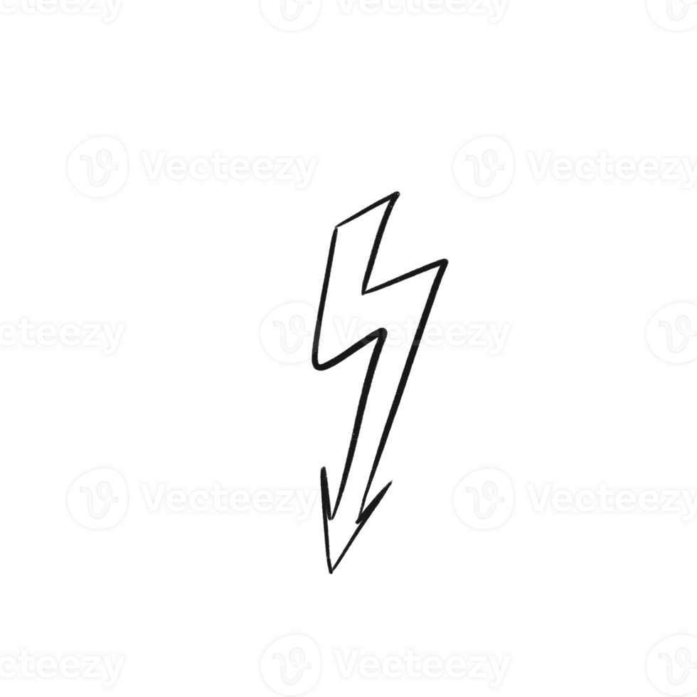 Zigzag Down Arrow Hand Drawn Sketch png