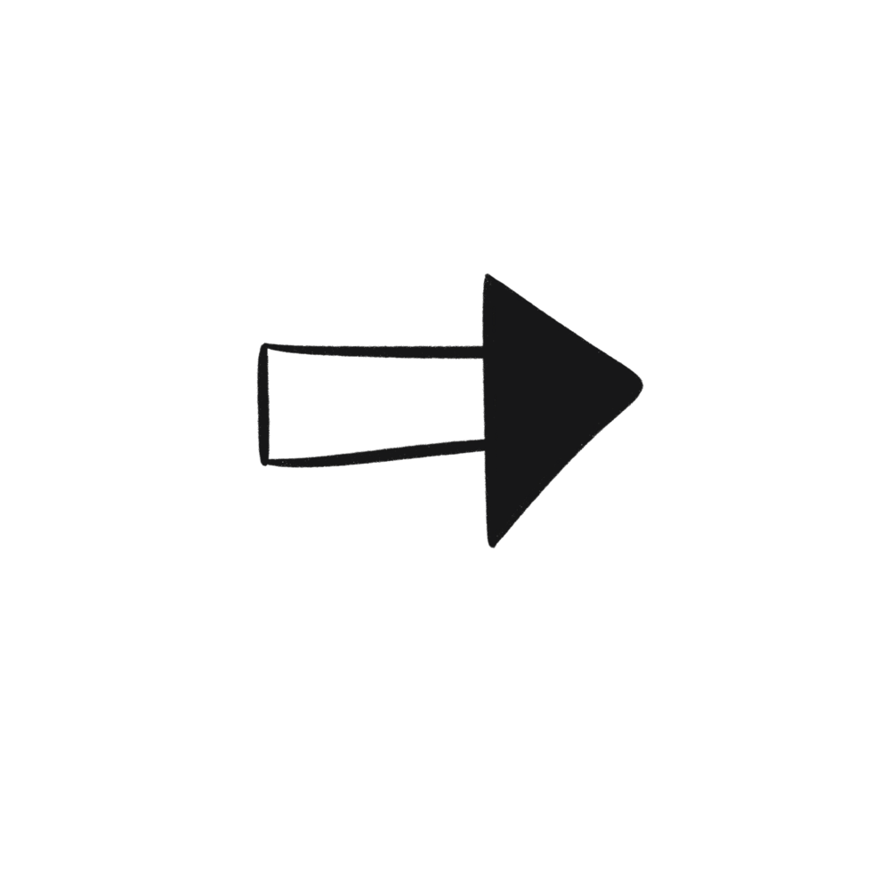 Bold Hand Drawn Right Arrow Sketch Style png