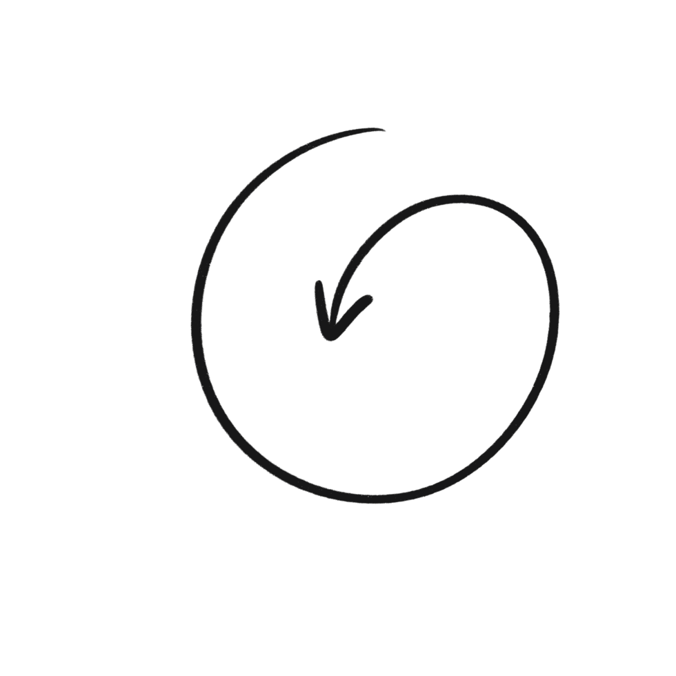 Circular Loop Arrow Hand Drawn Refresh or Repeat Icon Sketch Style png