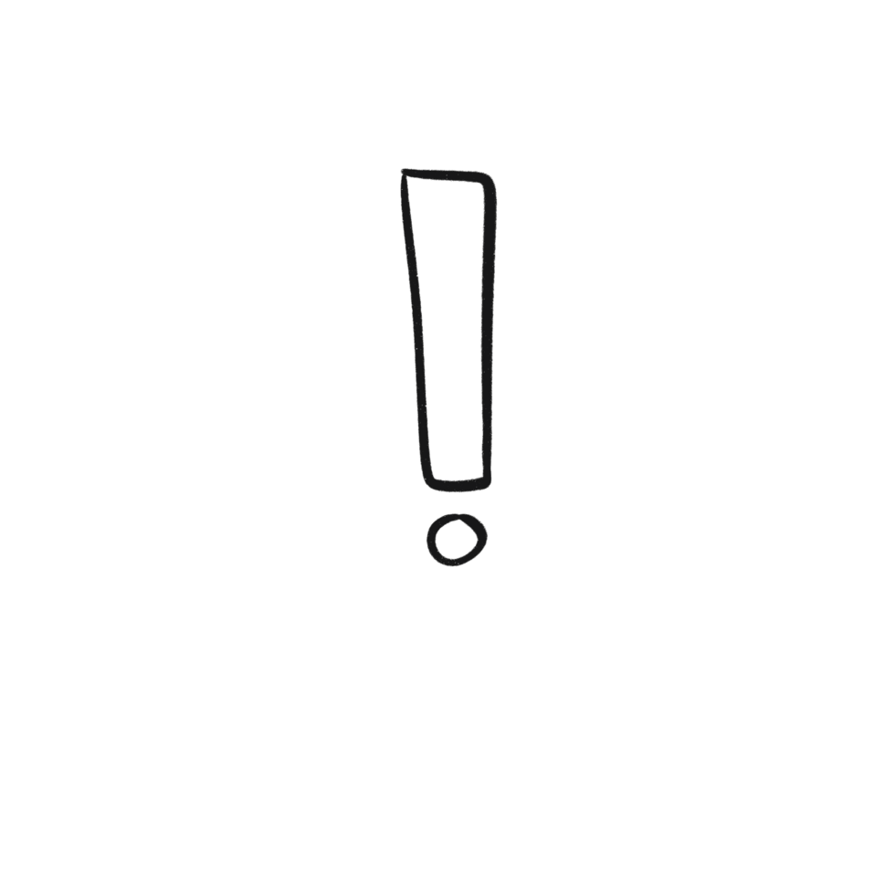 Hand Drawn Exclamation Mark Bold Sketch Style Symbol png