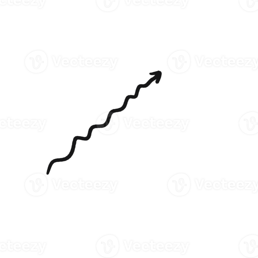 Wavy Hand-Drawn Arrow Pointing Up png