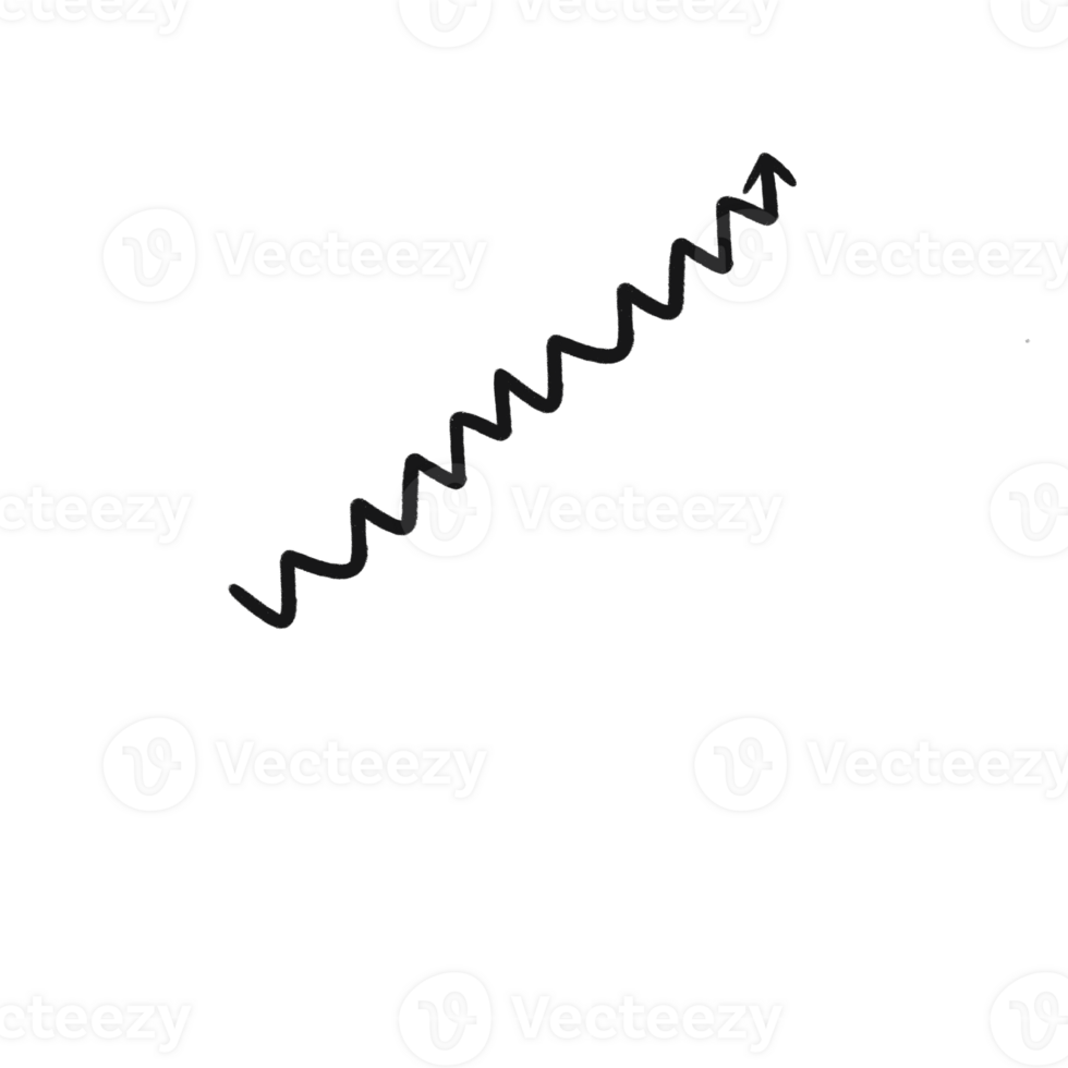 Zigzag Hand-Drawn Arrow Pointing Up Right png