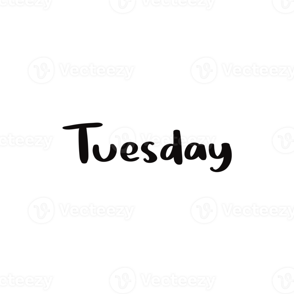 bold 'tuesday' lettering typography in black colour png