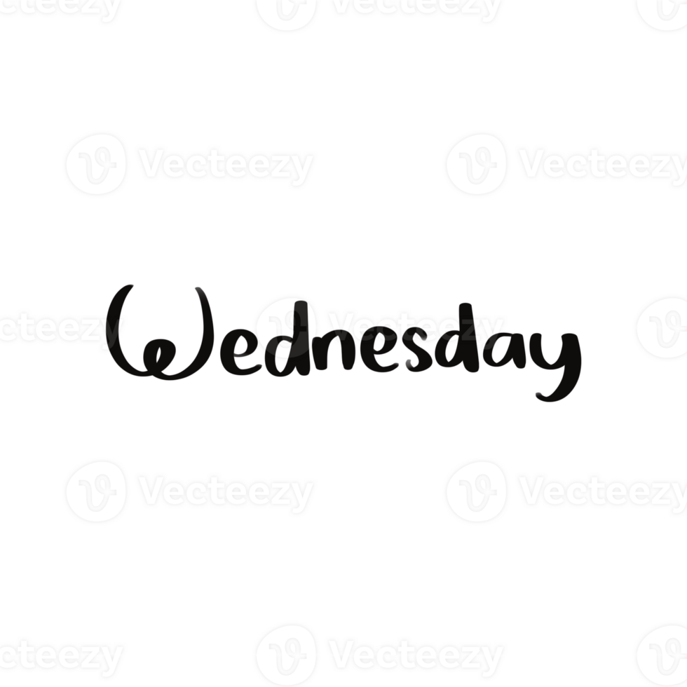 bold 'wednesday' lettering typography in black colour png