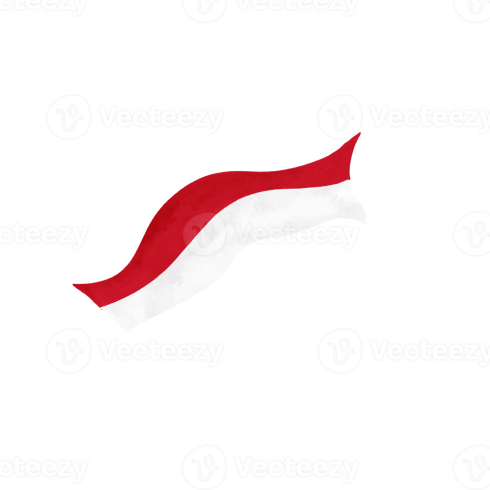 Wavy Indonesian Flag Ribbon png
