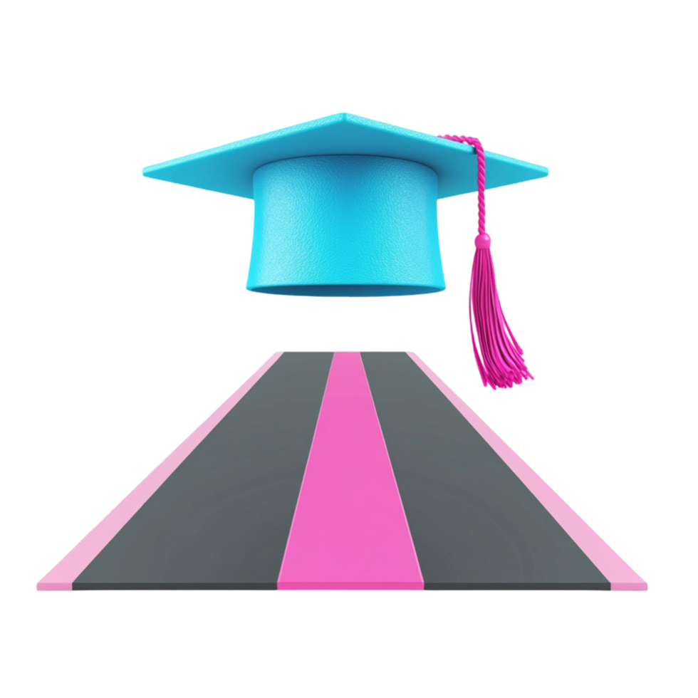 Black graduation cap with a blue tassel a symbol of academic achievement and success representing knowledge learning and the completion of studies png