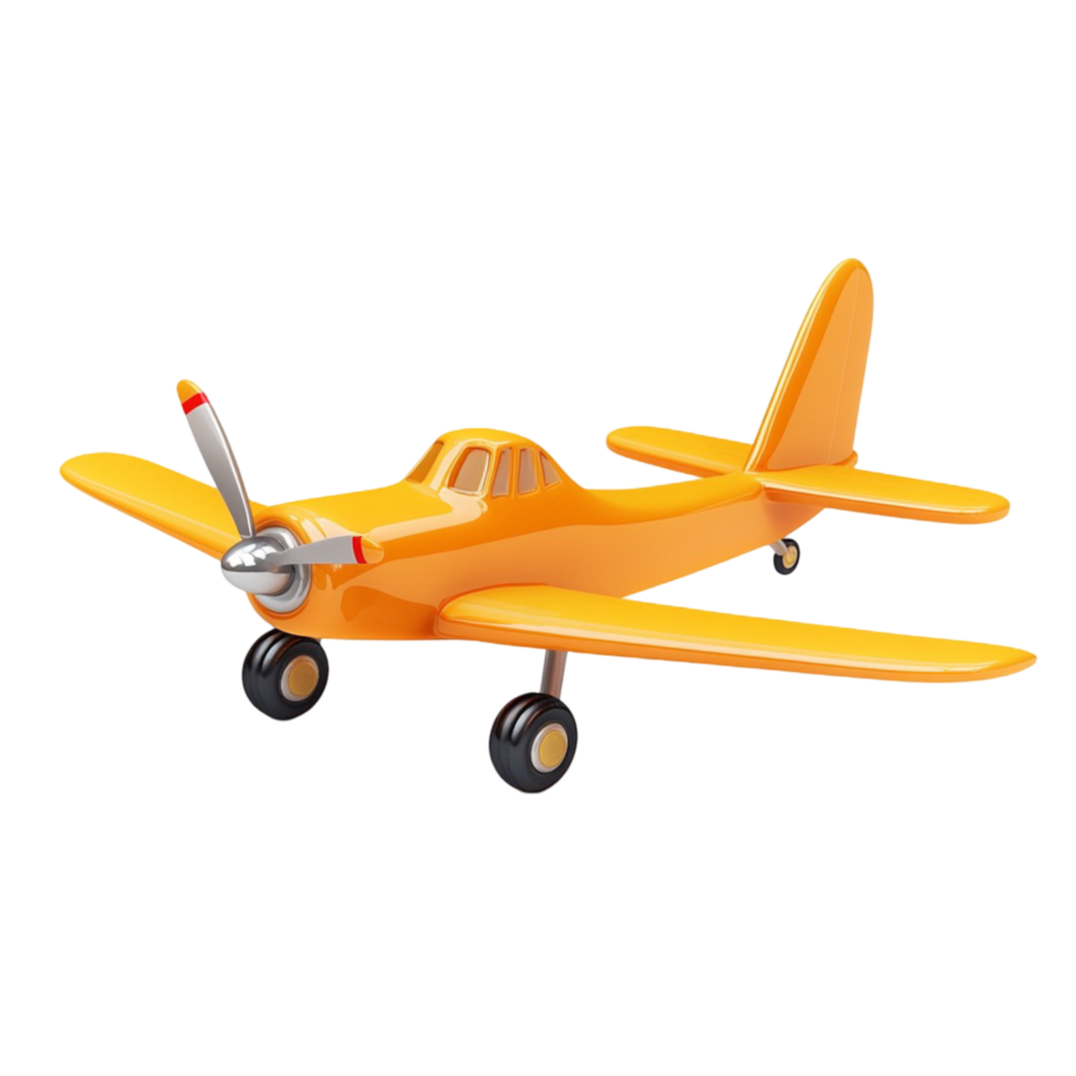 Small yellow airplane with a propeller flying through the sky a classic aircraft symbolizing travel freedom and adventure in the air png