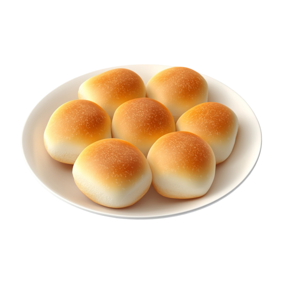Plate of freshly baked golden brown rolls arranged neatly a delicious and comforting food presentation ready to be served png
