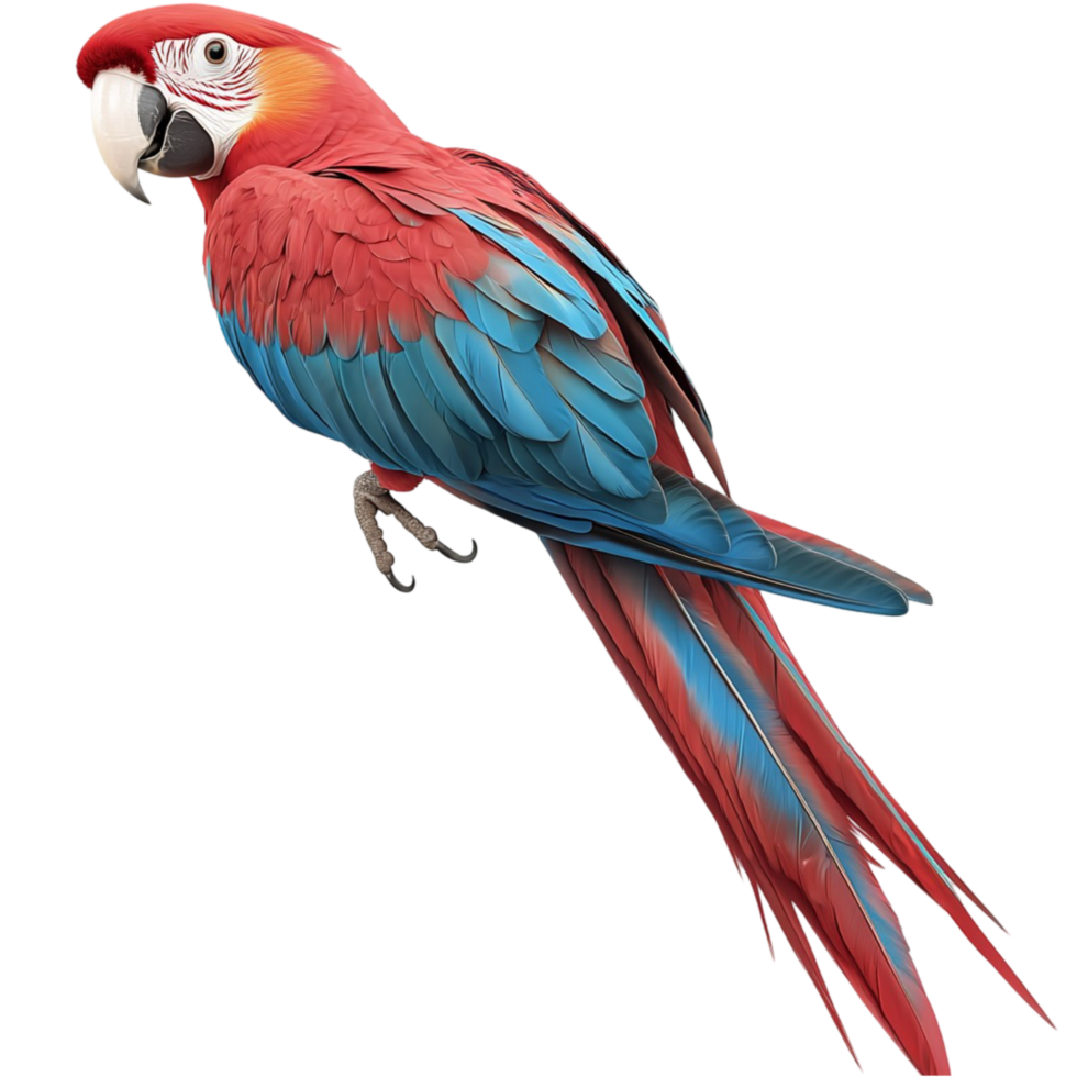 Colorful parrot with vibrant feathers perched gracefully looking to the side with a curious expression png