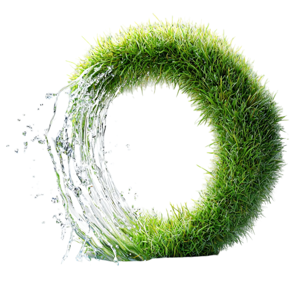 Green circular shape resembling a letter or symbol with a swirling pattern and a sense of motion png