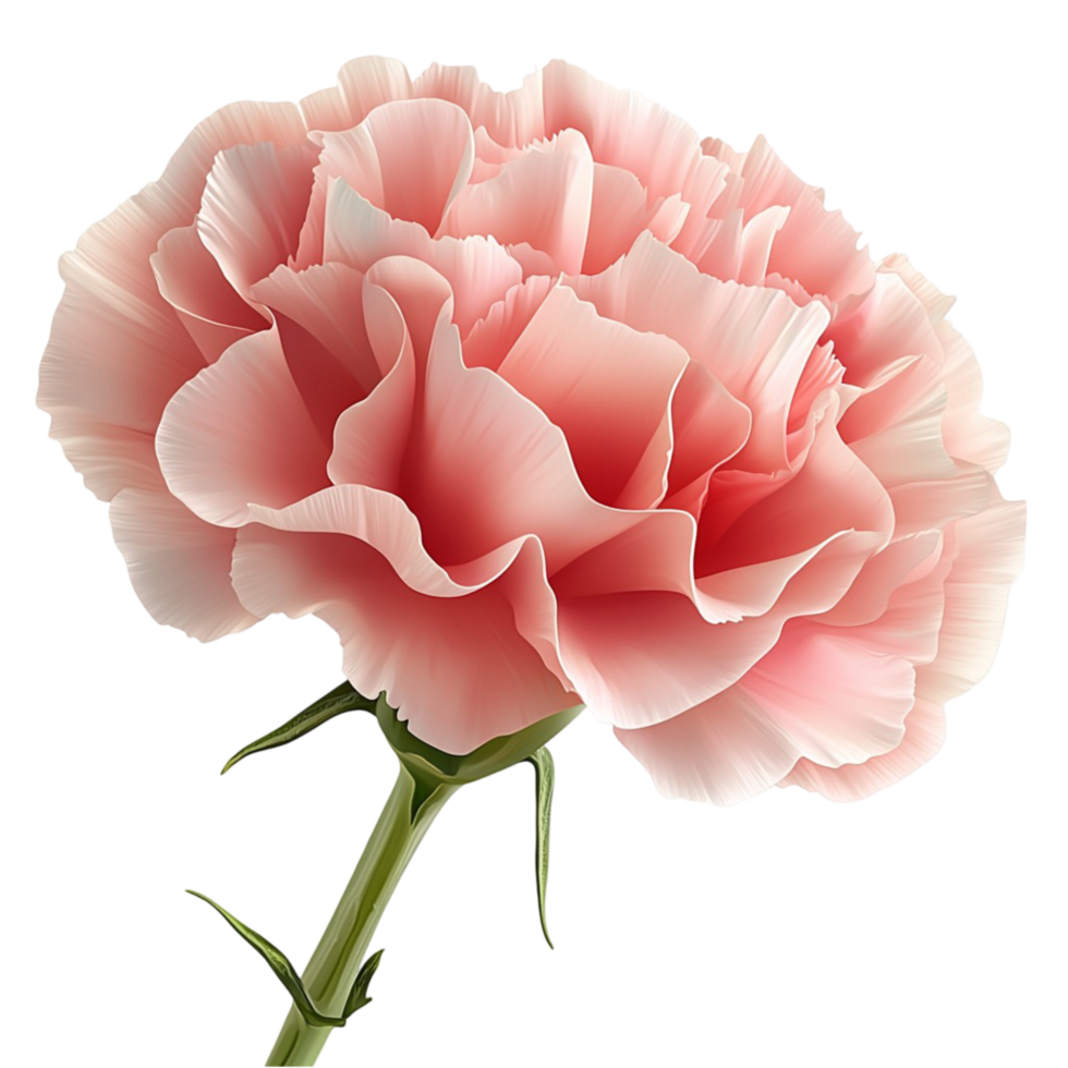 Large pink carnation flower with ruffled petals bloom png