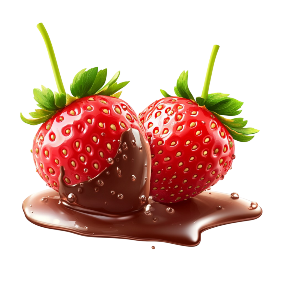 Strawberries dipped in melted chocolate dessert sweet indulgent treat png