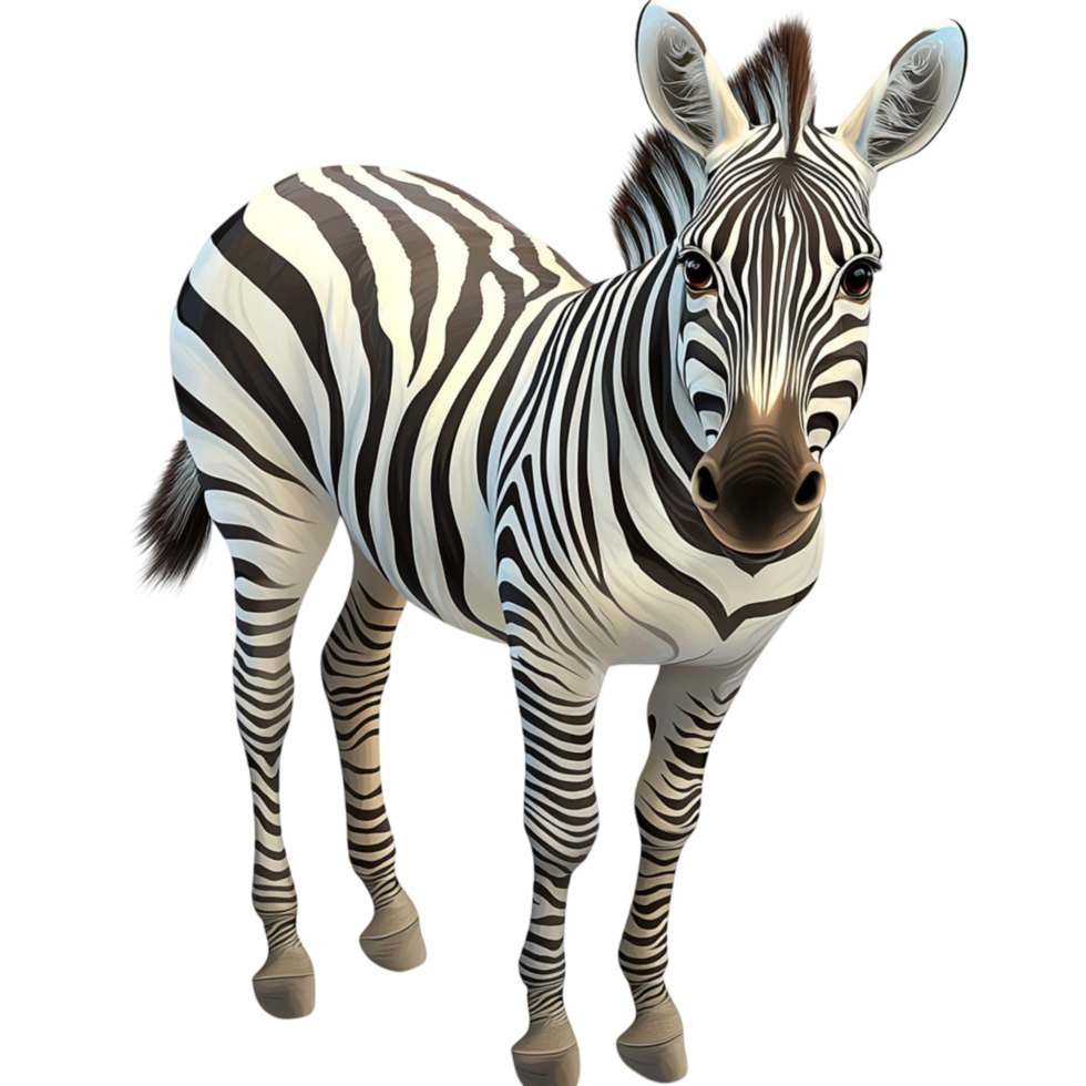 Striped zebra standing tall wild safari animal png