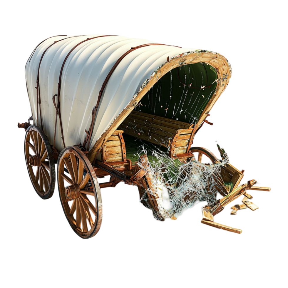 Old west covered wagon rustic historical transport png