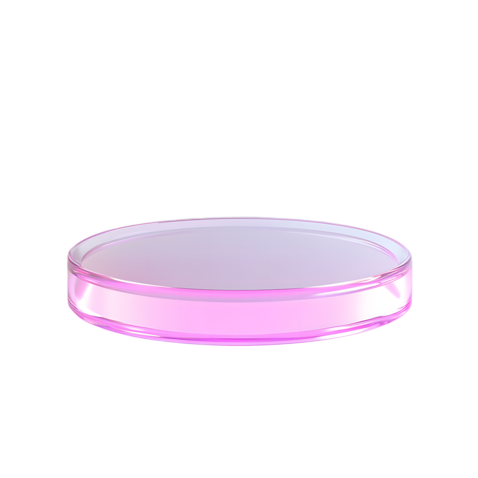 A single translucent pink disc with a reflective surface isolated on transparent background png