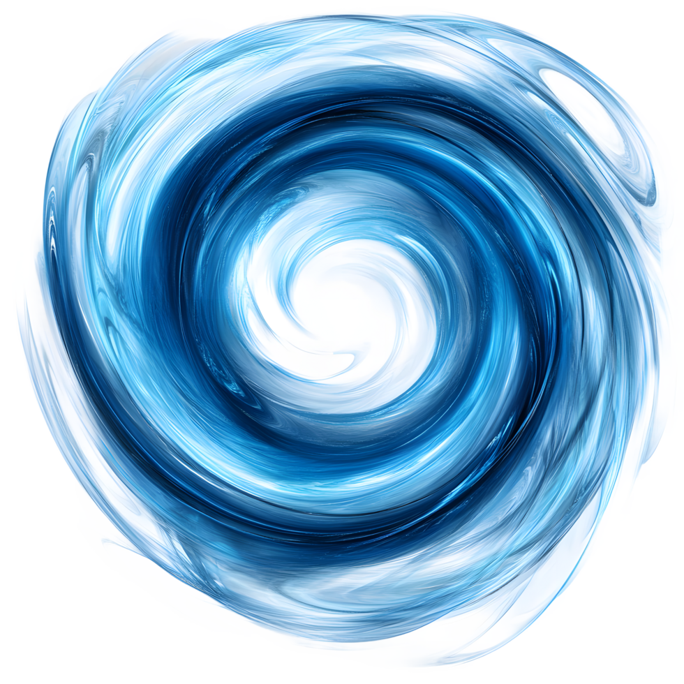 Abstract swirling vortex of blue and white energy a powerful cosmic phenomenon isolated on transparent background png