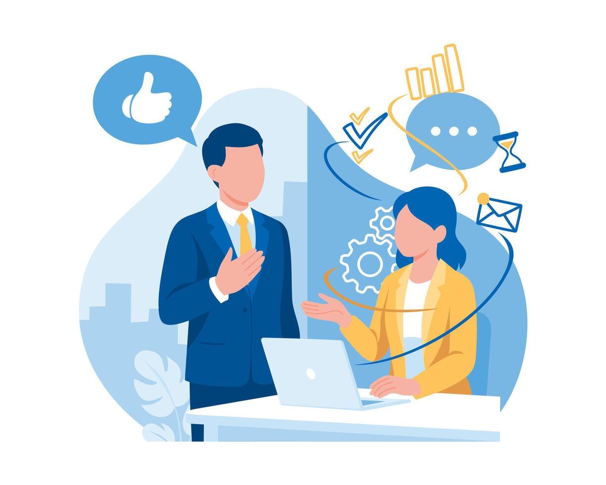 Business meeting illustration with professionals vector
