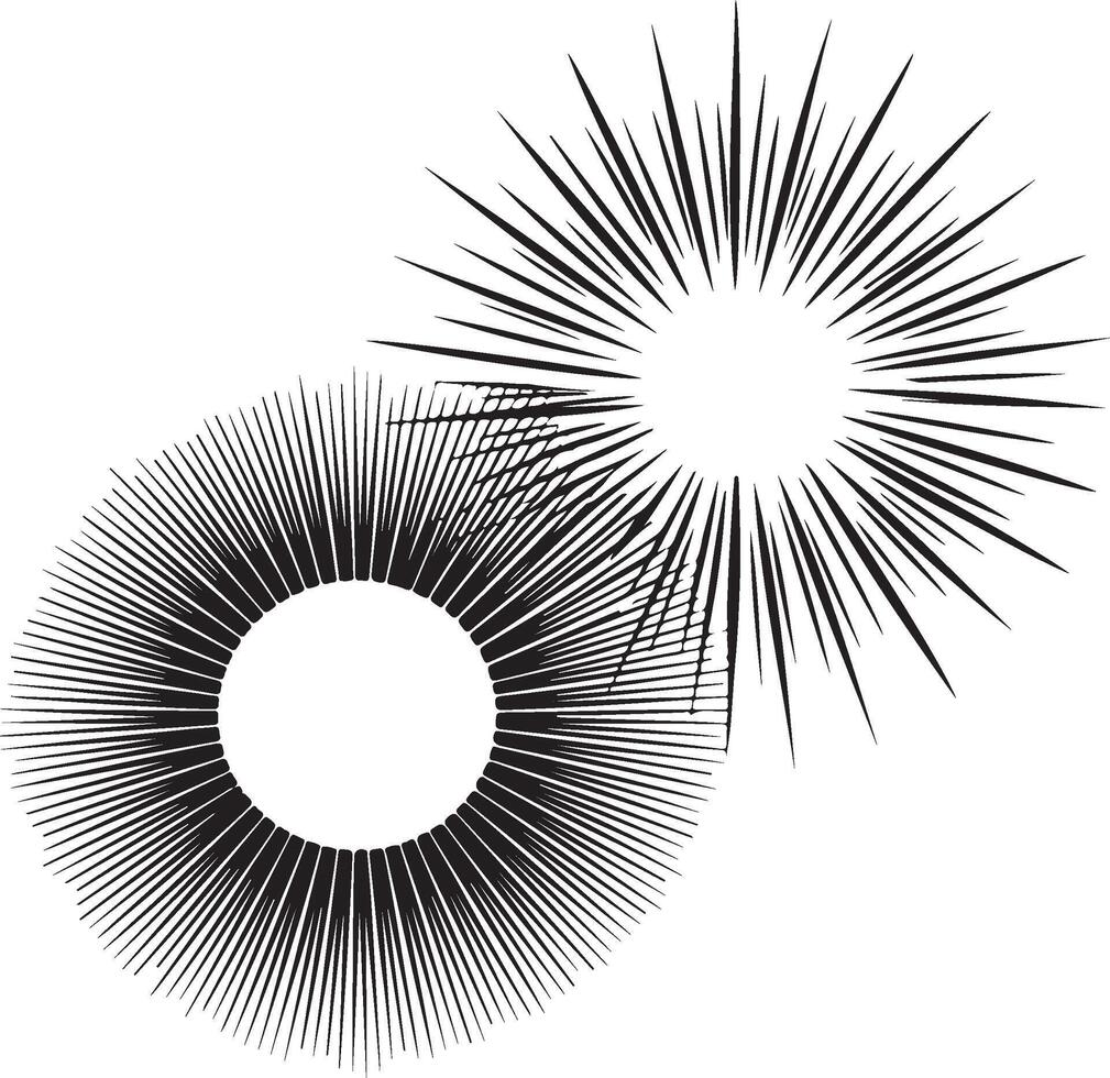 Abstract starburst and circular burst design vector