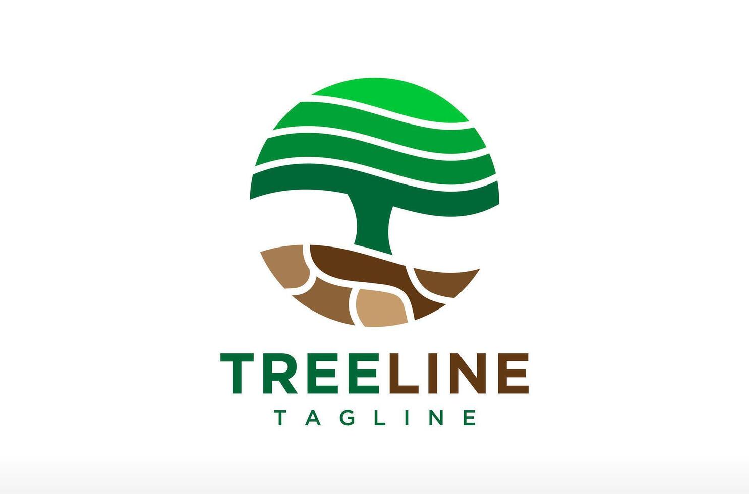 Modern Minimal Circle Tree Logo Design, green tree in a circle shape, olive tree logo, stone wellness logo, tree root logo design Icon Symbol Silhouette Illustration brand business company sand vector