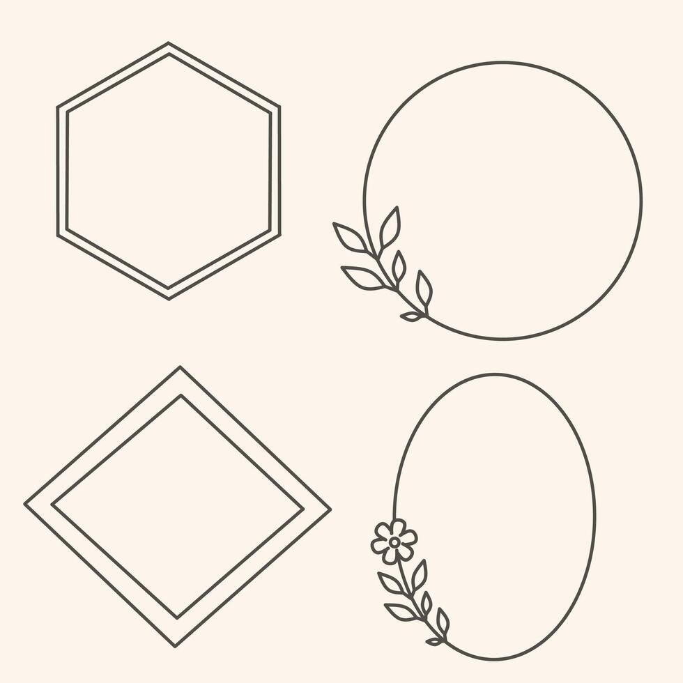 Minimal elegant geometric frame set vector