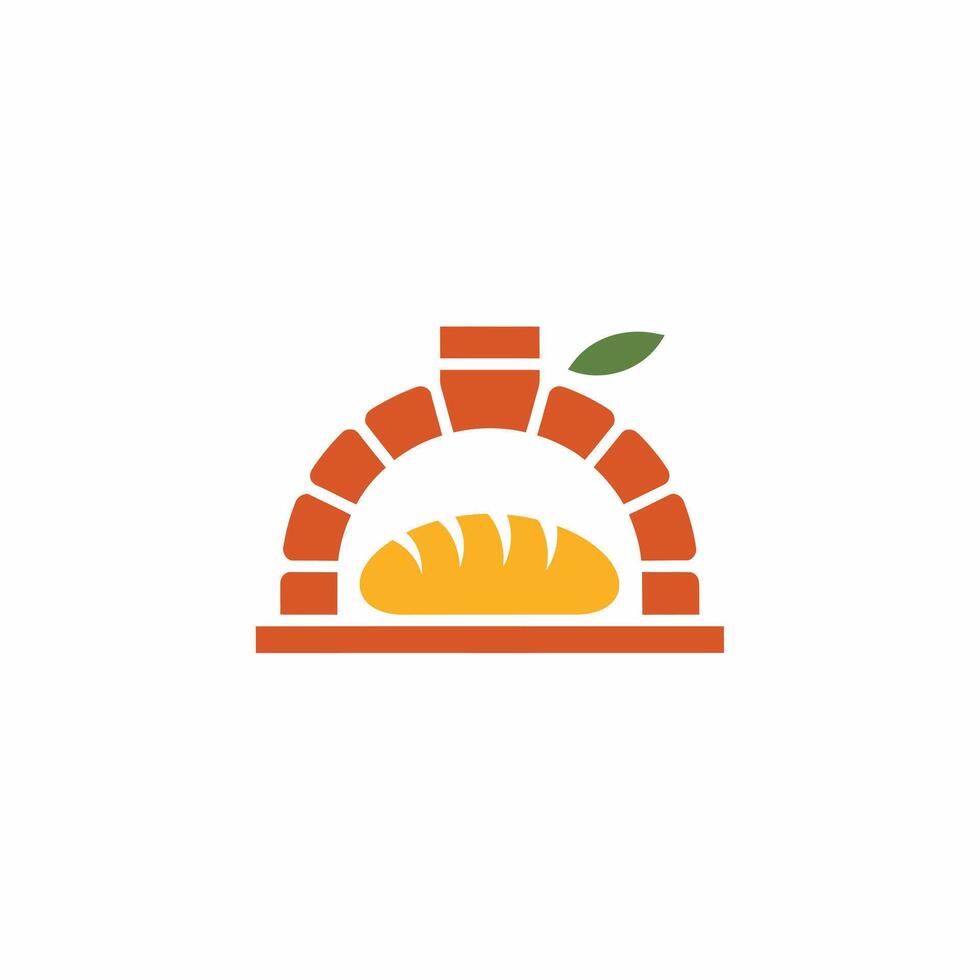 Baked Bread in a Traditional Brick Oven Illustration vector