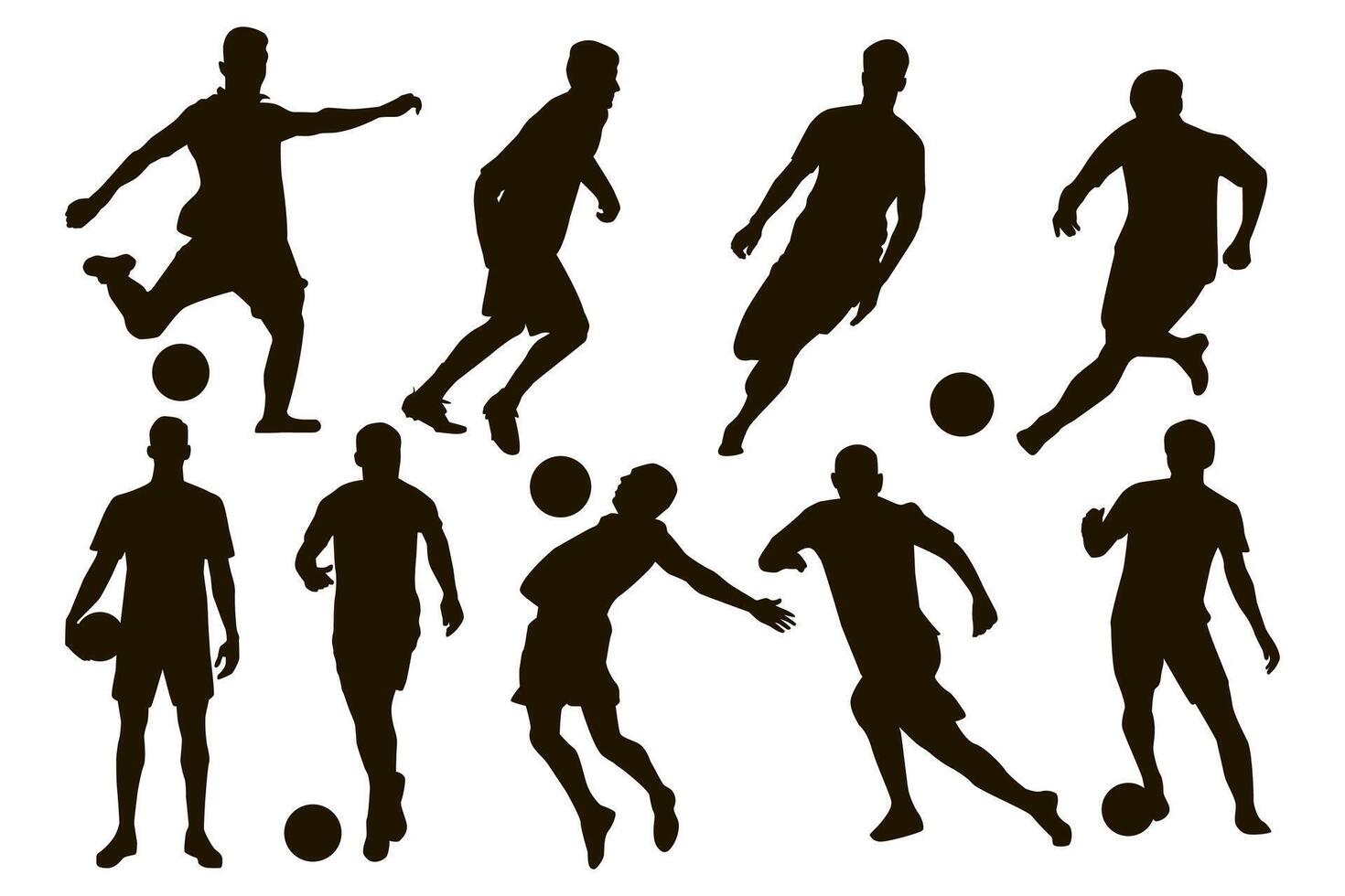 Silhouette football player. Black on white vector