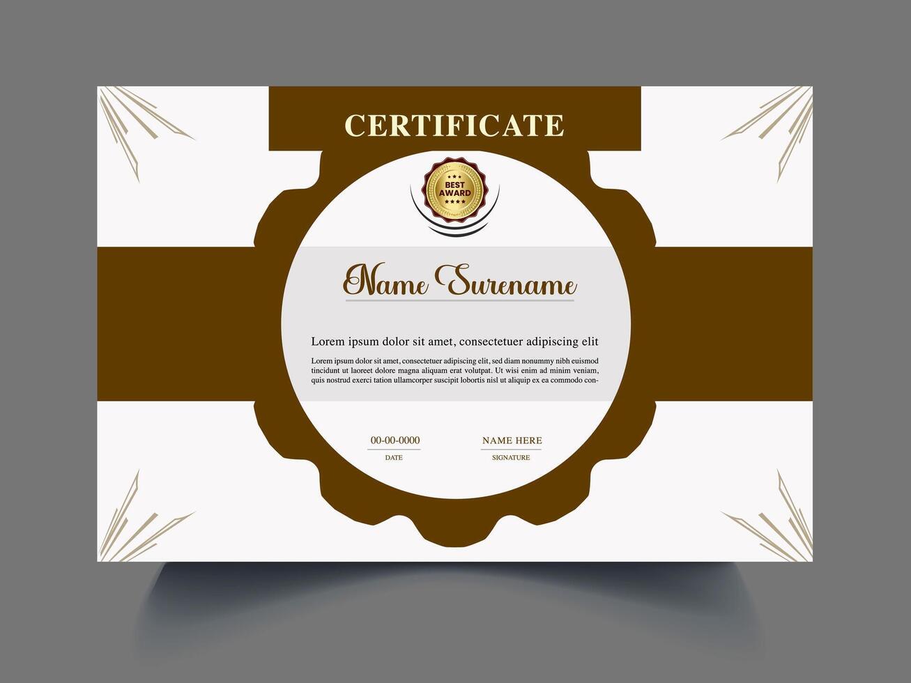 round certificate design vector