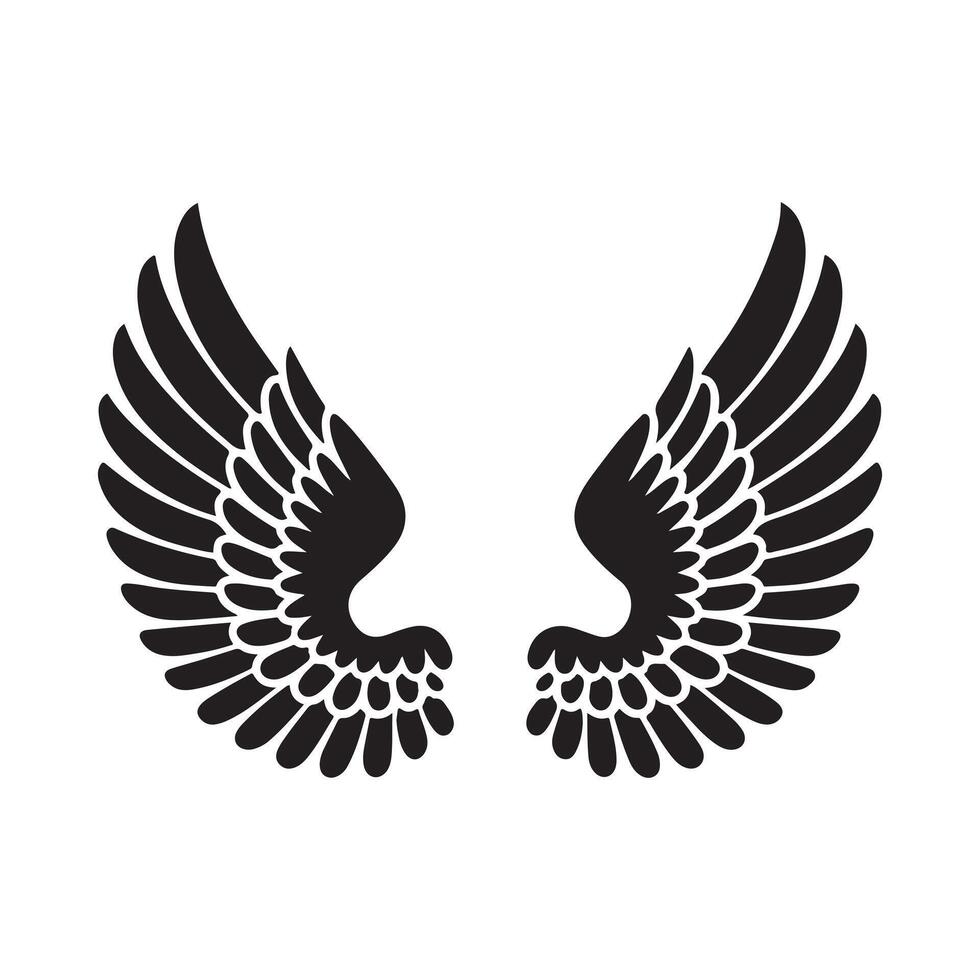 Wing Symbol for Freedom, Flight, and Spiritual Concepts vector