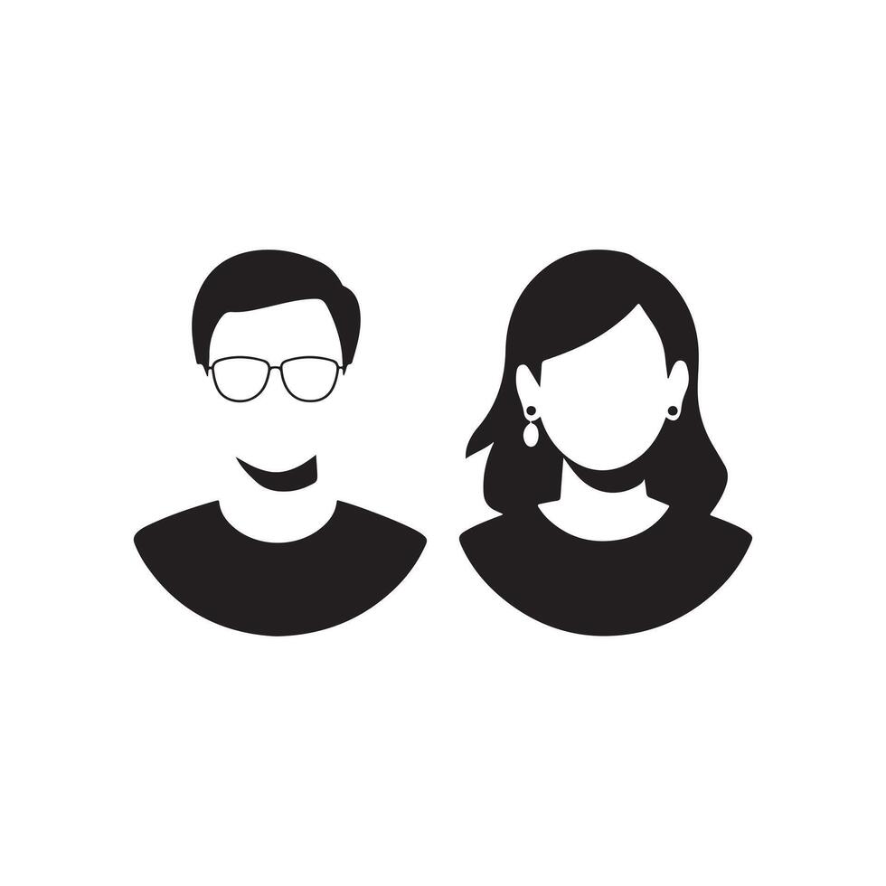 User Profile Icons for Male and Female Identification vector